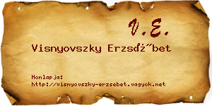 Visnyovszky Erzsébet névjegykártya